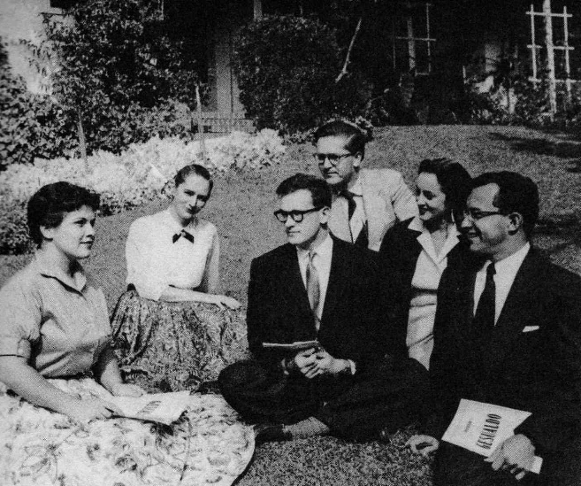 Gesualdo madrigalists, with Robert Craft (center) & Marilyn Horne (1950s)