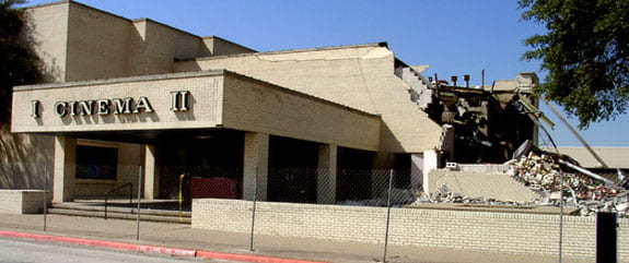 Demolition of NorthPark Cinema II. Photograph by Brad Miller.