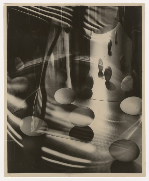 Carlotta Corpron (American, 1901-1988), Eggs Encircled, 1948. Gelatin silver print. Jerry Bywaters Collection, Jerry Bywaters Special Collections, Hamon Arts Library, Southern Methodist University.